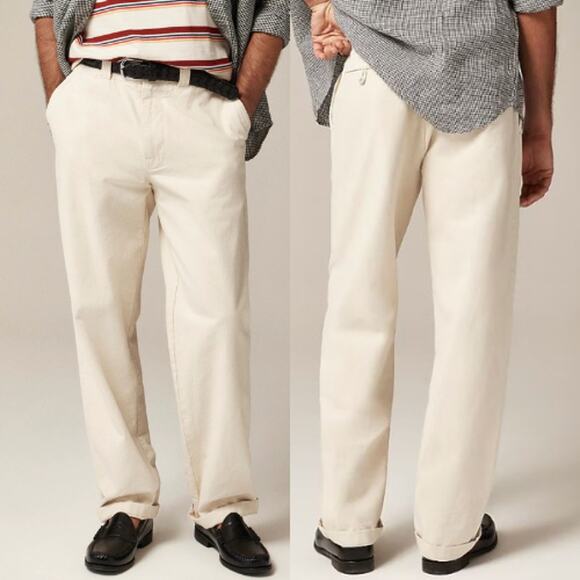 J. Crew Men's Classic Fit Canvas Classic Trouser Pant BW595 Beige Size 36/30 NWT